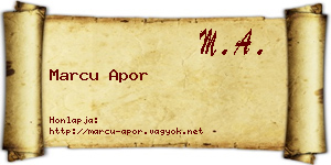 Marcu Apor névjegykártya